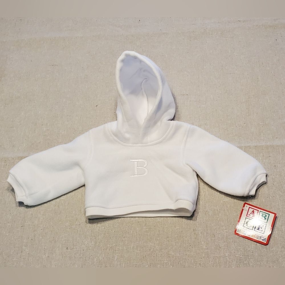 Vintage Middleton Reborn Doll White Hooded Fleece Doll Jacket Outfit